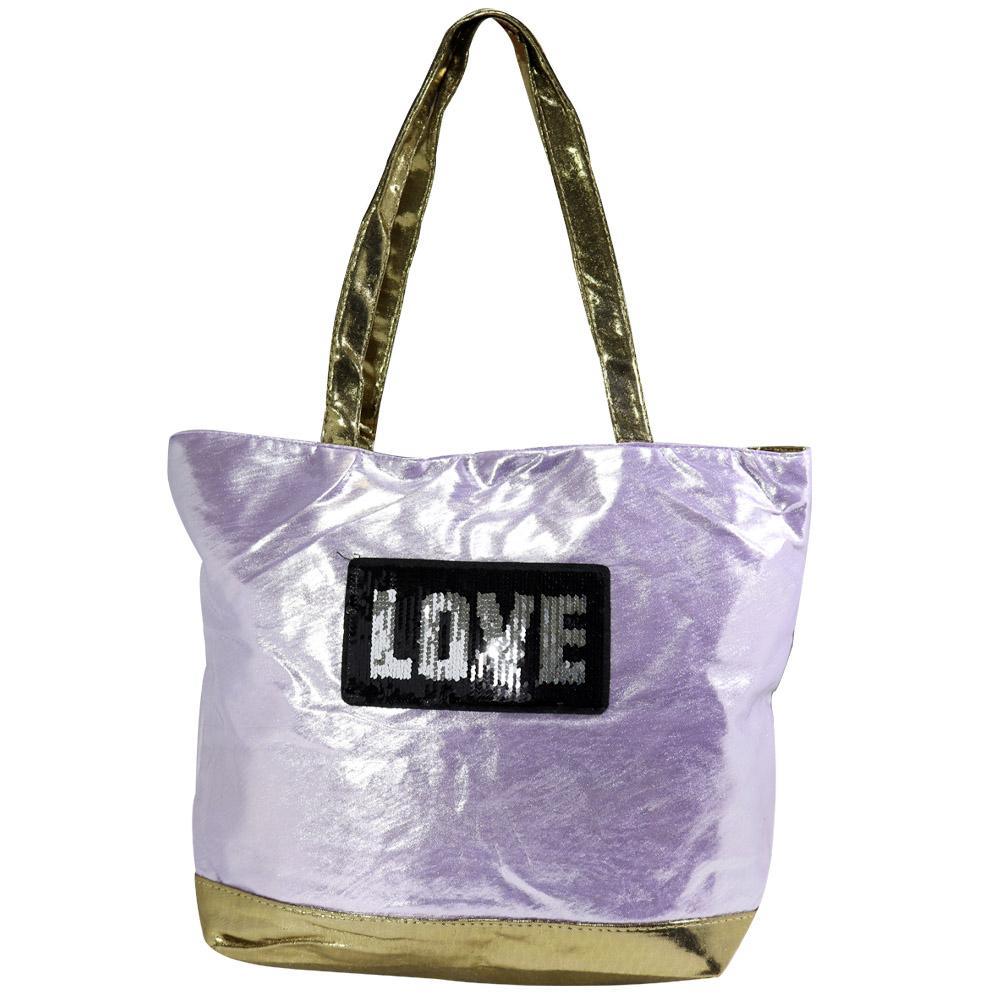 Glitter Beach Bag Light Purple Summer