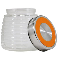 Round Glass Jar With Stainless Cover / J-55 Th813Y Orange Home & Kitchen