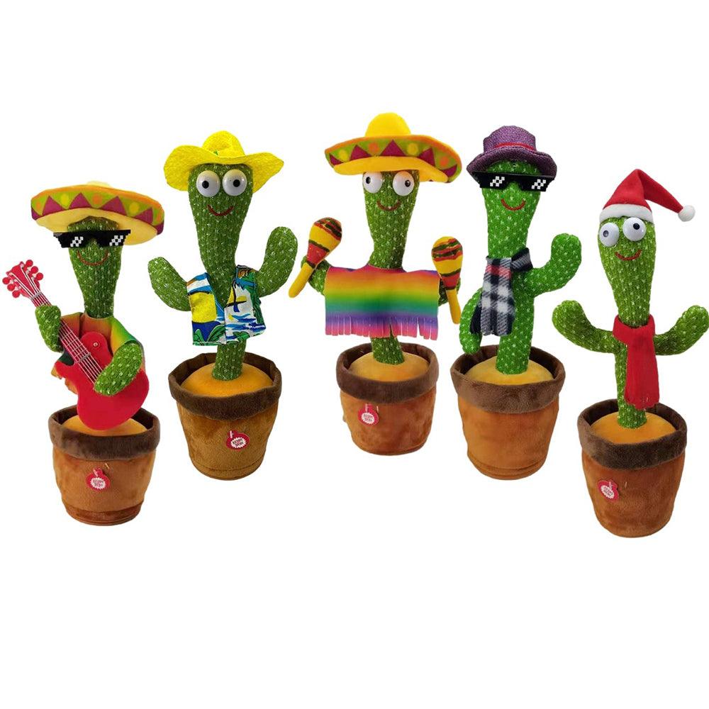 Cactus Qui Parle Jouet Twister Cactus Électronique Peluche Cactus 120  Chanson Bébés Peluches pour Enfants Adultes Cadeaux (Cactus