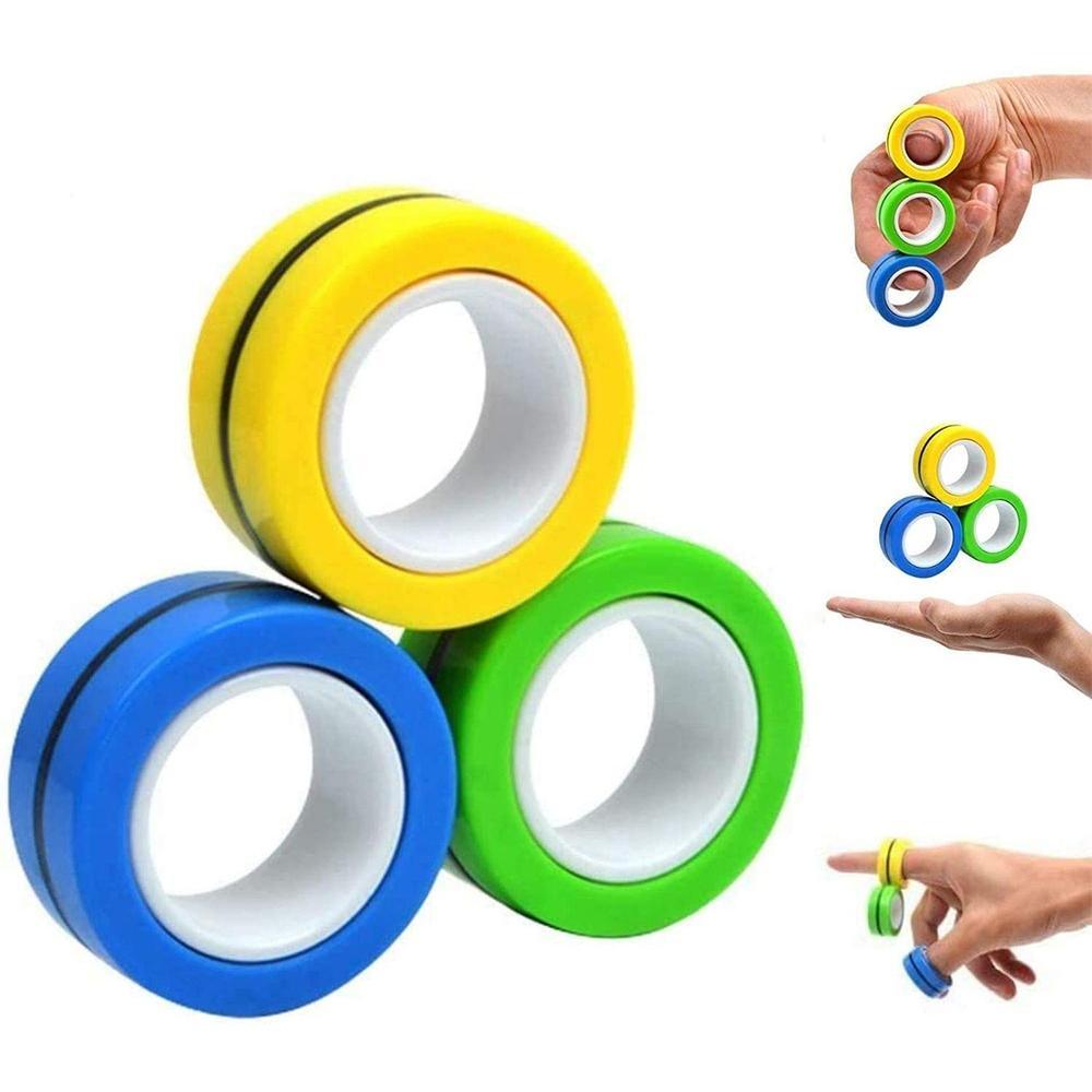 Stress Relief Magnetic Colored Ring Toys & Baby