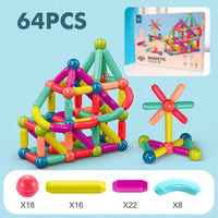 (Net) Magnetic Sticks Toy Set 64 Pcs / KM-12 / 5648 / KL087 / FD64 / 066038