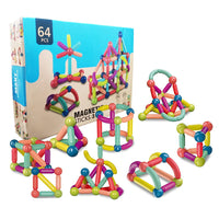 (Net) Magnetic Sticks Toy Set 64 Pcs / KM-12 / 5648 / KL087 / FD64 / 066038