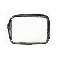 **(NET)** 3 Piece Black Clear Travel Organizer Bags