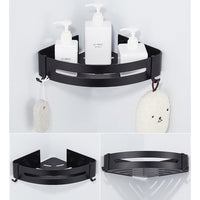 **(NET)**Bathroom Shelf Organizer Shower Storage Rack Black Corner Shelves Aluminum