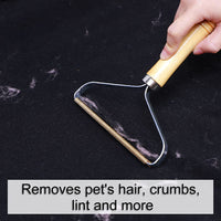 Portable Metal Lint Remover Roller Shaver For Pet Hair ,Carpet, Scraper with Wooden Handle / 6952636852116