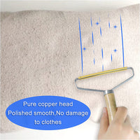 Portable Metal Lint Remover Roller Shaver For Pet Hair ,Carpet, Scraper with Wooden Handle / 6952636852116