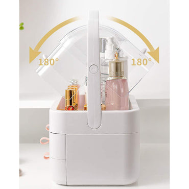 (Net) Cosmetic Organizer Make Up  Dustproof Beauty Storage Box  with Lid and Carry Handle / LD-288 / 31357