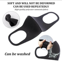Face Mask Washable Reusable Black Filter Unisex Half Face Cover Protection.