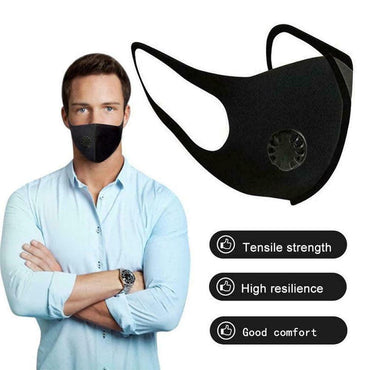 Face Mask Washable Reusable Black Filter Unisex Half Face Cover Protection.