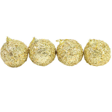 Christmas Gold Balls Tree Decoration Set (4 Pcs) / 0429 - Karout Online -Karout Online Shopping In lebanon - Karout Express Delivery 