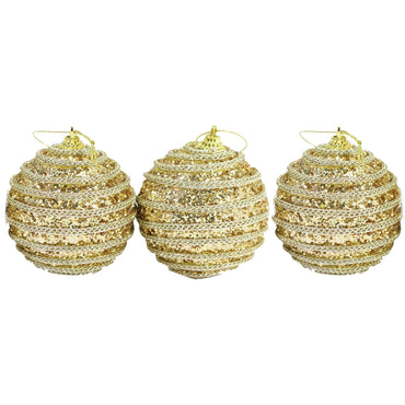 Christmas  Gold Balls Set Of 3 Pcs