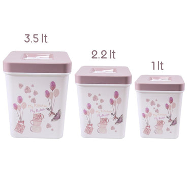 Kitchen Plastic Vintage Storage Set ( 3 Pcs) - Karout Online -Karout Online Shopping In lebanon - Karout Express Delivery 