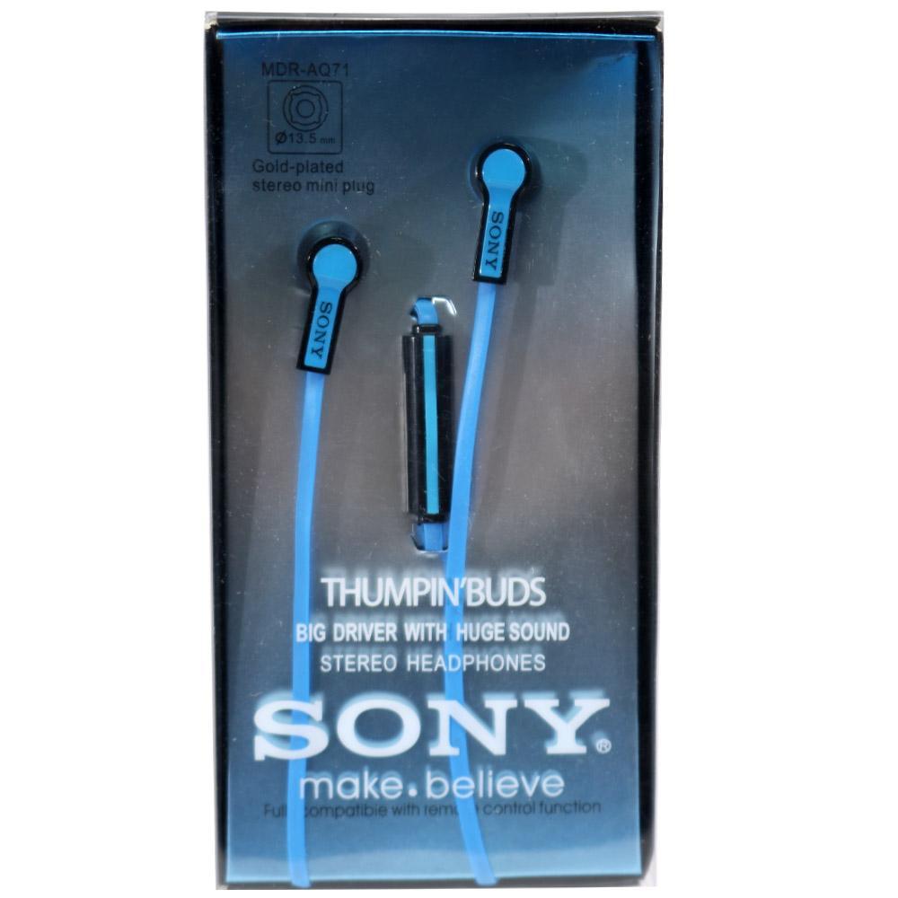 Sony Stereo Headphone Mdr-Aq71 Blue Phone Acce