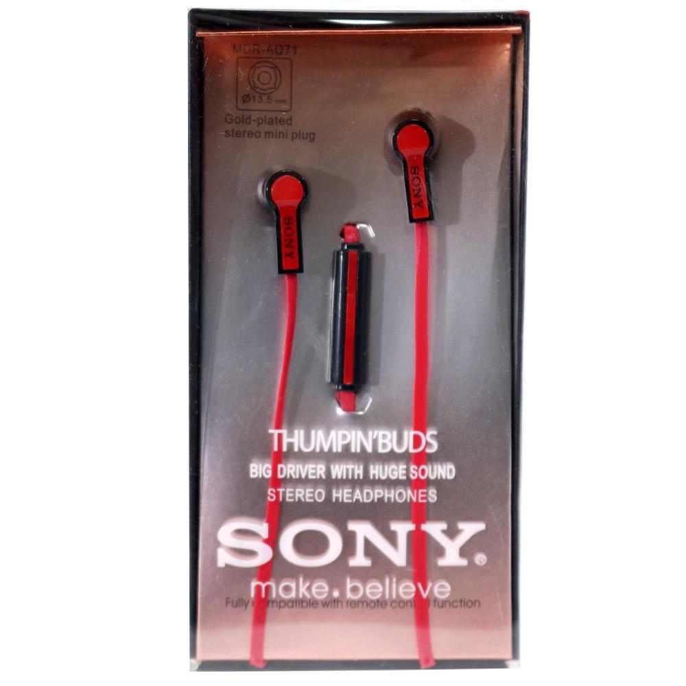 Sony Stereo Headphone Mdr-Aq71 Red Phone Acce