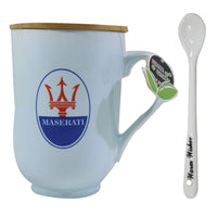 Mug with Wooden Lid And Spoon / I-207 - Karout Online -Karout Online Shopping In lebanon - Karout Express Delivery 