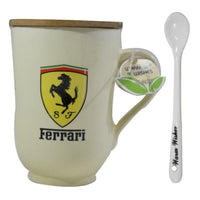 Mug with Wooden Lid And Spoon / I-207 - Karout Online -Karout Online Shopping In lebanon - Karout Express Delivery 
