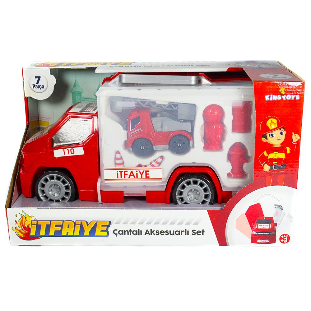 King Toys Fire Truck With Bag - Karout Online -Karout Online Shopping In lebanon - Karout Express Delivery 