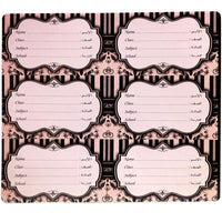 Self Adhesive Stickers Name 18 Pcs Pink Stationery