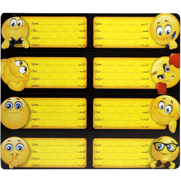 Self Adhesive Stickers Name 24 Pcs Black Emoji Stationery