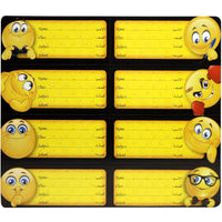 Self Adhesive Stickers Name 24 Pcs Black Emoji Stationery
