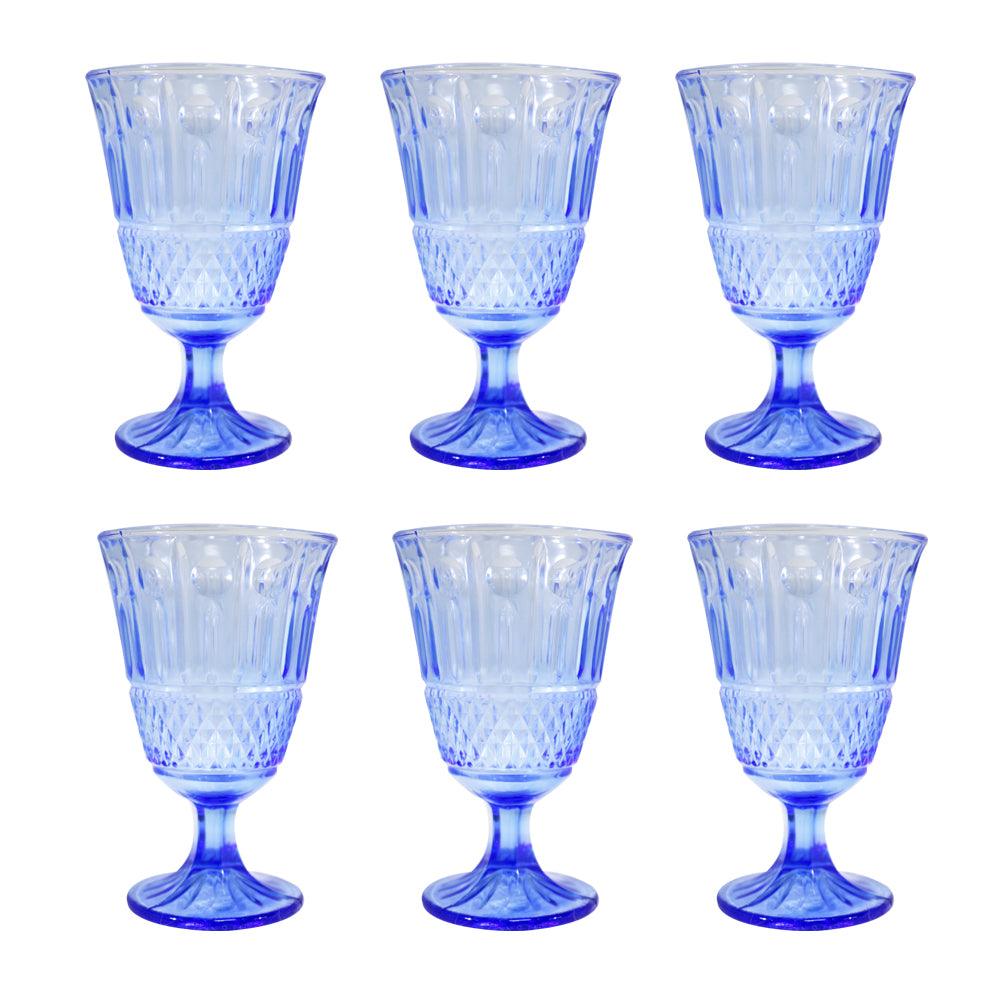 Set of six Glass Goblet / P7009 - Karout Online -Karout Online Shopping In lebanon - Karout Express Delivery 