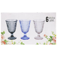 Set of six Glass Goblet / P7009 - Karout Online -Karout Online Shopping In lebanon - Karout Express Delivery 
