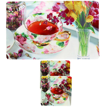 Sousplat Collection Set (12 Pcs) Tea Flower Home & Kitchen