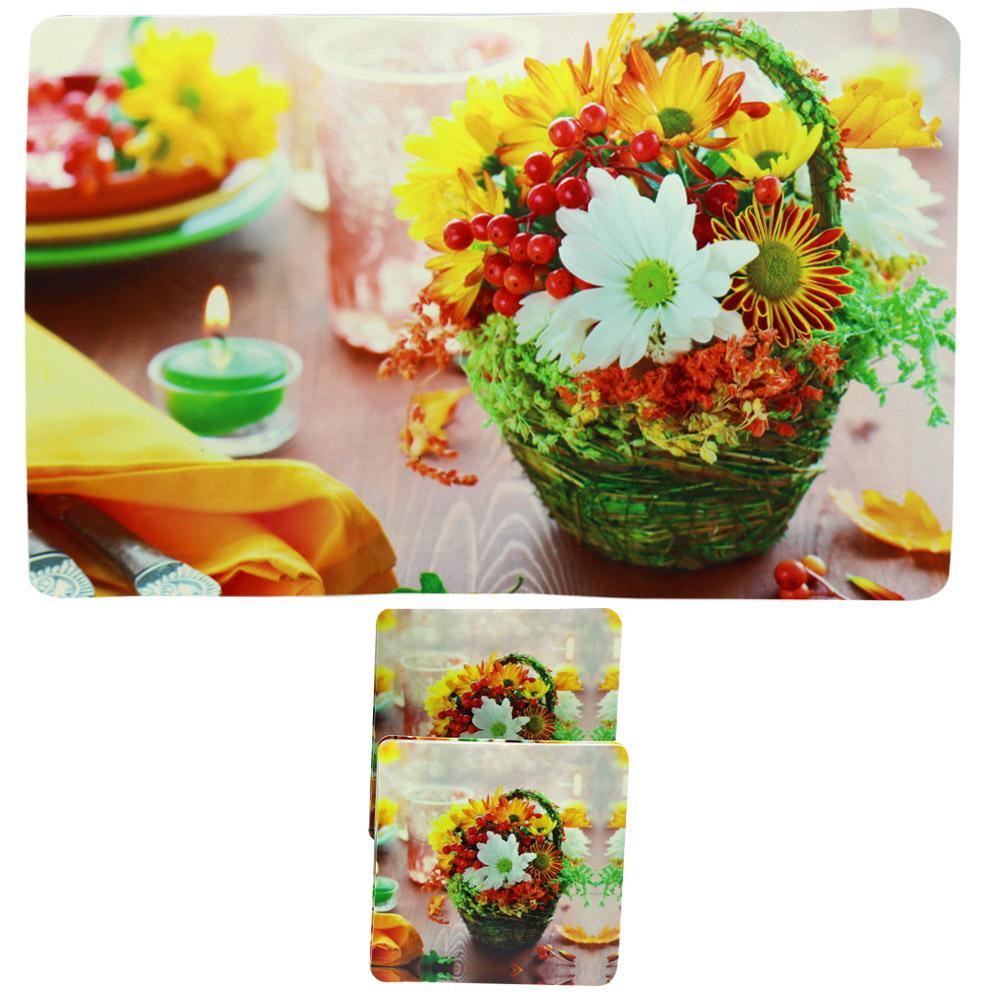 Sousplat Collection Set (12 Pcs) Flower Basket Home & Kitchen