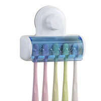 Toothbrush Holder with Magic Annularity Suction Cup Easily Wall Mounted 5 Toothbrush Storage Set - Karout Online