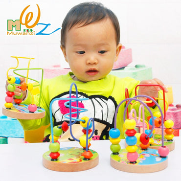 Traffic Around the Beads Children Kids Baby Colorful Wooden Mini Around Beads Educational Toy