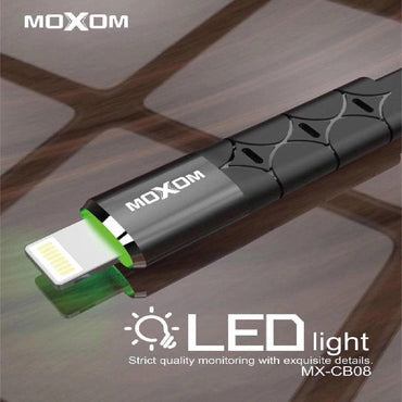 Shop Online MOXOM MX-CB08 Data/Charging Interface Flat Cable with Unique Lighting Support MOXOM MX-CB08 High Speed Transfer - Karout Online Shopping In lebanon