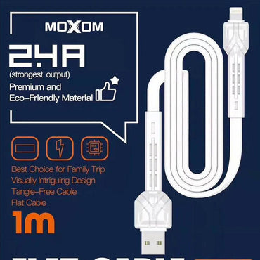 Shop Online MOXOM MX-CB14 Fast Charging Support High Speed Transfer Long Lasting MOXOM MX-CB14 DATA CABLE - Karout Online Shopping In lebanon