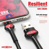 Shop Online MOXOM MX-CB20 MOXOM MX-CB20 FAST DATA CABLE, High Quality, 2.4A Fast Charging - Karout Online Shopping In lebanon