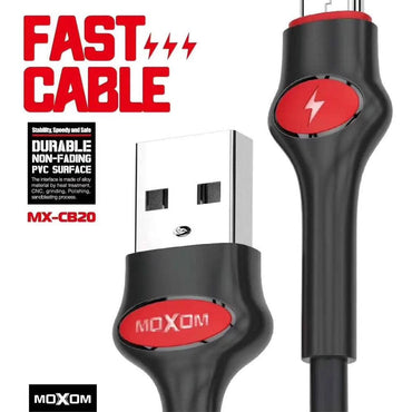 Shop Online MOXOM MX-CB20 MOXOM MX-CB20 FAST DATA CABLE, High Quality, 2.4A Fast Charging - Karout Online Shopping In lebanon