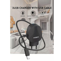 Shop Online MOXOM Fast Wire Wall Charger 2 USB Charger Europe Plug 2.4A Home Charger Travel Partner - Karout Online Shopping In lebanon