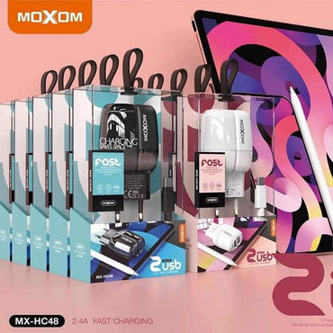 Shop Online Moxom Electric Charger Two Fast Charging Ports 2.4A - Karout Online Shopping In lebanon