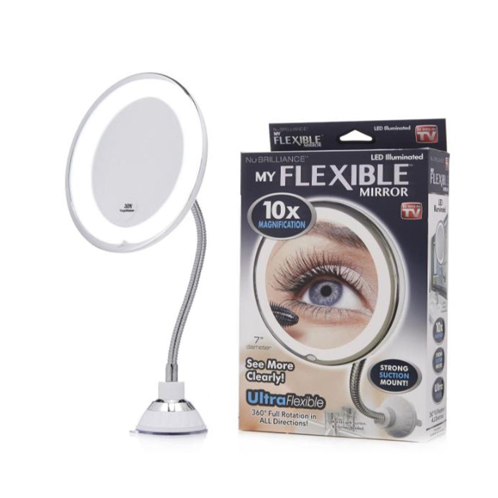 MY FLEXIBLE MIRROR 10x Magnification 7” Make Up Round Vanity Mirror for Home, Bathroom use with super strong suction cups As Seen On TV - Karout Online