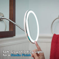 MY FLEXIBLE MIRROR 10x Magnification 7” Make Up Round Vanity Mirror for Home, Bathroom use with super strong suction cups As Seen On TV - Karout Online