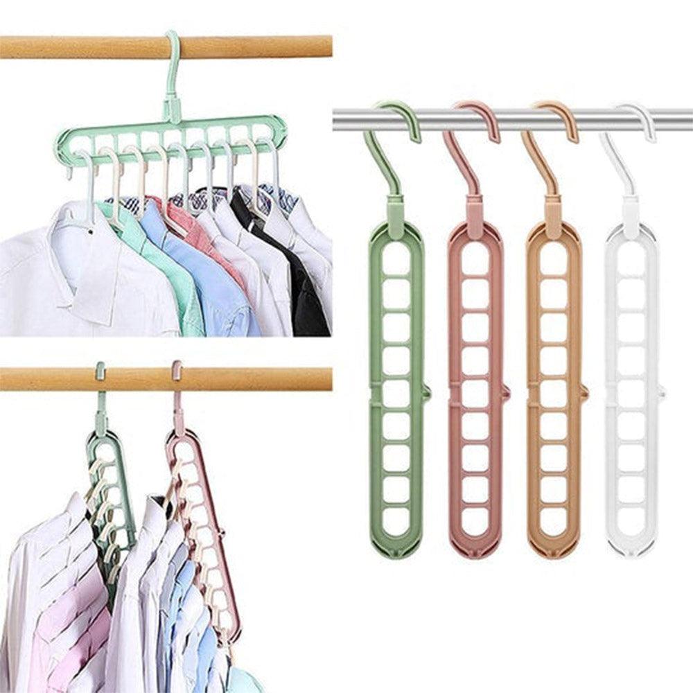 Multi-function Folding Hanger 9 Hole Rotating Magic Clothes Hanger Home Bedroom Storage Rack - Karout Online -Karout Online Shopping In lebanon - Karout Express Delivery 
