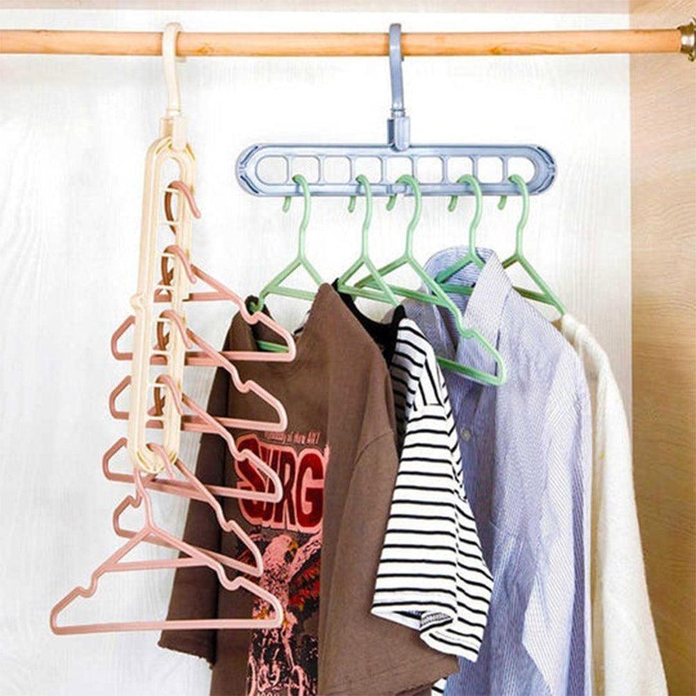 Multi-function Folding Hanger 9 Hole Rotating Magic Clothes Hanger Home Bedroom Storage Rack - Karout Online -Karout Online Shopping In lebanon - Karout Express Delivery 