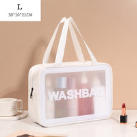 **(NET)**Multifunction Portable Large Capacity Pu Frosted Waterproof Cosmetic Bag / KC22-236 / 2106