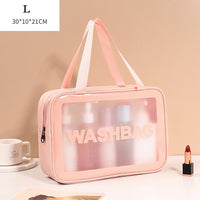 **(NET)**Multifunction Portable Large Capacity Pu Frosted Waterproof Cosmetic Bag / KC22-236 / 2106