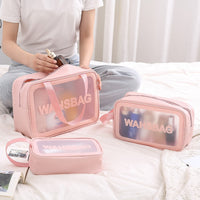 **(NET)**Multifunction Portable Large Capacity Pu Frosted Waterproof Cosmetic Bag / KC22-236 / 2106