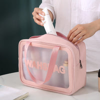 **(NET)**Multifunction Portable Large Capacity Pu Frosted Waterproof Cosmetic Bag / KC22-236 / 2106