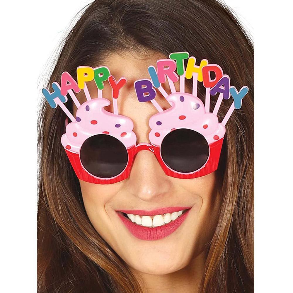 Happy Birthday Multicolored Paper Glasses (6 Pcs) / N-563 Birthday & Party Supplies