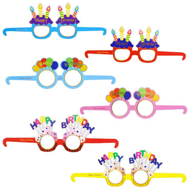 Happy Birthday Multicolored Paper Glasses (6 Pcs) / N-563 Birthday & Party Supplies