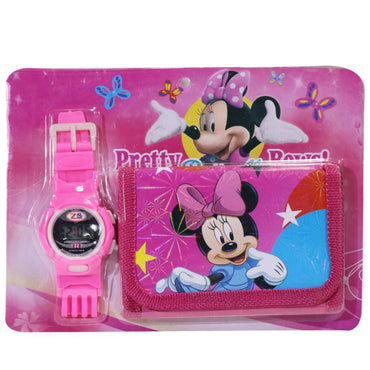 Kids Wallet With Watch Minnie Mouse Toys & Baby