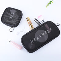 **(NET)**New Style Travel Cosmetic Bag Portable Mesh Storage Bag Wash Storage Bag Bathroom Organizer Set