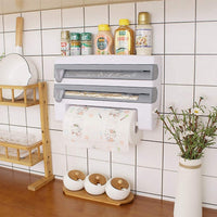 (NET)Multi-Function Kitchen Cling Film Foil Dispenser Household Kitchen Tool Rack / 22FK165 / KN-123/ 8913