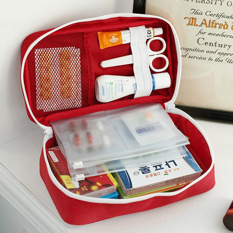 **(NET)**Portable Camping First Aid Kit Emergency Medical Bag Storage Case Bag